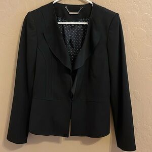 White House Black Market Women’s Black with Poke-a-Dots Blazer Suit Size 8